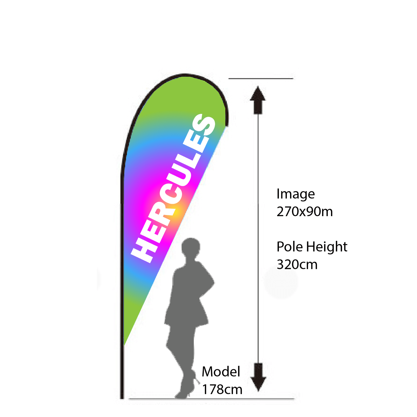Large teardrop flag