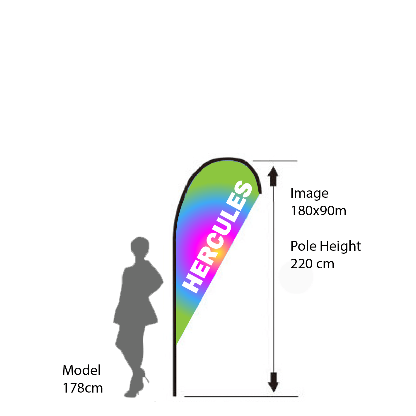 Medium teardrop flag